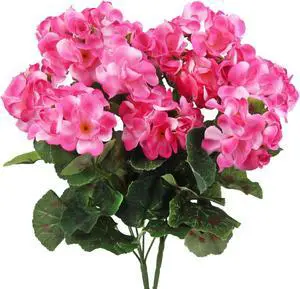 CISDUEO 2 Pcs Artificial Geranium Flowers Outdoor Silk Flowers Outside Pink CISDUEO 2 Pcs Artificial Geranium Flowers Outdoor Silk Flowers Outside Pink