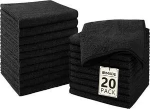 UNIMADE Washcloths 20 Pack Face Towels (12" x 12"), Highly Soft Wash Cloths UNIMADE Washcloths 20 Pack Face Towels (12" x 12"), Highly Soft Wash Cloths