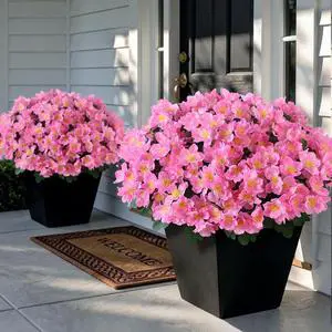 Juxdp 8 Bundles 14" Artificial Silk Camellia Flower Bouquet for Porch(Pink) Juxdp 8 Bundles 14" Artificial Silk Camellia Flower Bouquet for Porch(Pink)