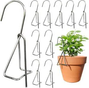 10 Packs Terracotta Pots Hanger Hooks,Sturdy Thick Stainless Steel Plant Hanger,Flower Pot Holders for Clay Pots,Wall and Fence Mounted Plant Hanging Holder for Terra Cotta Pot(Vertical Hang,10Pack) 10 Packs Terracotta Pots Hanger Hooks,Sturdy Thick Stainless Steel Plant Hanger,Flower Pot Holders for Clay Pots,Wall and Fence Mounted Plant Hanging Holder for Terra Cotta Pot(Vertical Hang,10Pack)