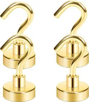 Neosmuk Magnetic Hooks for Cruise Cabins,30lb Heavy Duty,Gold,4 Pack Neosmuk Magnetic Hooks for Cruise Cabins,30lb Heavy Duty,Gold,4 Pack
