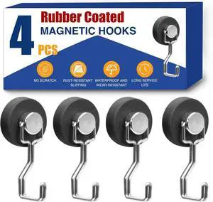 Heavy Duty Magnetic Hooks for Grill, Refrigerator & BBQ 4-Pack Strong Magnet Hooks for Hanging Grill Tools, Kitchen Utensils, Towels & Outdoor Camping Accessories Heavy Duty Magnetic Hooks for Grill, Refrigerator & BBQ 4-Pack Strong Magnet Hooks for Hanging Grill Tools, Kitchen Utensils, Towels & Outdoor Camping Accessories