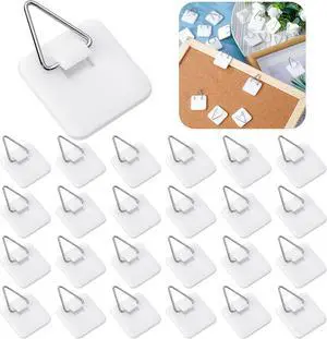 Wenqik 25 Pcs Adhesive Picture Hanger Hanging Hooks, Square Wenqik 25 Pcs Adhesive Picture Hanger Hanging Hooks, Square