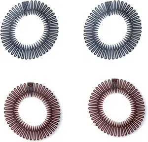 Sowaka 4 Pcs Circular Stretch Hair Wrap Holder Combs, Plastic in Black and Brown for Women Girls Outgoing Sports Hair Accessories Sowaka 4 Pcs Circular Stretch Hair Wrap Holder Combs, Plastic in Black and Brown for Women Girls Outgoing Sports Hair Accessories