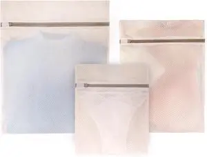 Muchfun Soft Cotton Mesh Laundry Bags for Delicates 1Large, 1Medium, 1Small Muchfun Soft Cotton Mesh Laundry Bags for Delicates 1Large, 1Medium, 1Small