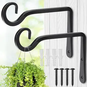Plant Hangers Outdoor, 2 Pack 6 Inch Plant Hooks for Wall Hanging Plants Plant Hangers Outdoor, 2 Pack 6 Inch Plant Hooks for Wall Hanging Plants