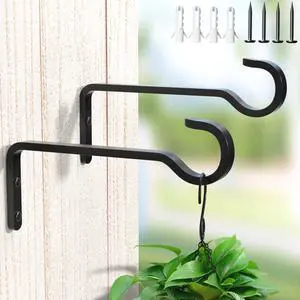 Plant Hooks for Wall,Plant Hangers Outdoor/Indoor,Hold 35lb, 5.7Inch,2 Pack Plant Hooks for Wall,Plant Hangers Outdoor/Indoor,Hold 35lb, 5.7Inch,2 Pack