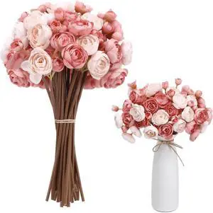 24 Pcs Ranunculus Artificial Flowers 4 Bouquets 24 Pcs Ranunculus Artificial Flowers 4 Bouquets