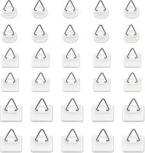 30pcs Adhesive Plate Hangers Invisible Vertical Wall Art Display Holder 30pcs Adhesive Plate Hangers Invisible Vertical Wall Art Display Holder