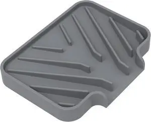 Sponge Holder for Kitchen Sink,4.9"×3.7" Soap Tray with Drain(Gray) Sponge Holder for Kitchen Sink,4.9"×3.7" Soap Tray with Drain(Gray)