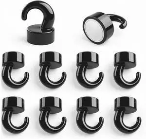 Mini Magnetic Hooks, Space-Saver for Home & Travel, Black -10 Pack Mini Magnetic Hooks, Space-Saver for Home & Travel, Black -10 Pack