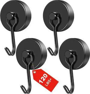 MIKEDE Black Magnetic Hooks Heavy Duty 120LB Swivel Strong Magnet Hook MIKEDE Black Magnetic Hooks Heavy Duty 120LB Swivel Strong Magnet Hook