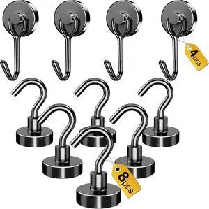 Magnetic Hooks, 2026 Cruise Cabin Ship Essentials Heavy Duty Strong Magnets Fridge Hanging for Classroom Kitchen Garage Grills Home, Medium 12-Pack Black (4 Swivel + 8 Fixed) Magnetic Hooks, 2026 Cruise Cabin Ship Essentials Heavy Duty Strong Magnets Fridge Hanging for Classroom Kitchen Garage Grills Home, Medium 12-Pack Black (4 Swivel + 8 Fixed)
