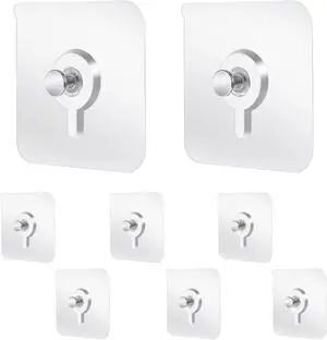 Mabor Drill Free Adhesive Hooks, 6Pcs Plastic Picture Hangers Without Nails Mabor Drill Free Adhesive Hooks, 6Pcs Plastic Picture Hangers Without Nails