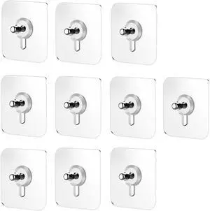 10 Pcs No Drill Wall Hooks | Heavy Duty Adhesive Hangers for Kitchen, Bathroom and Home | Damage-Free Picture Hanging Hardware with Removable Non-Marking Tape 10 Pcs No Drill Wall Hooks | Heavy Duty Adhesive Hangers for Kitchen, Bathroom and Home | Damage-Free Picture Hanging Hardware with Removable Non-Marking Tape
