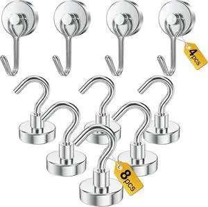 Magnetic Hooks, 2026 Cruise Cabin Ship Essentials Heavy Duty Strong Magnets Fridge Hanging for Classroom Kitchen Garage Grills Home, Medium 12-Pack Silver (4 Swivel + 8 Fixed) Magnetic Hooks, 2026 Cruise Cabin Ship Essentials Heavy Duty Strong Magnets Fridge Hanging for Classroom Kitchen Garage Grills Home, Medium 12-Pack Silver (4 Swivel + 8 Fixed)