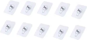 10 Pack Transparent Adhesive Hooks, Wall Hangers Without Nails, Heavy Duty Waterproof Wall Hooks for Home and Office, Bathroom Hardware 10 Pack Transparent Adhesive Hooks, Wall Hangers Without Nails, Heavy Duty Waterproof Wall Hooks for Home and Office, Bathroom Hardware
