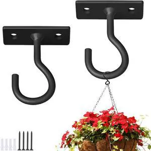 2.5In Metal Plant Wall Hooks 2Pack Bulk Hanging Brackets Indoor Black 2.5In Metal Plant Wall Hooks 2Pack Bulk Hanging Brackets Indoor Black