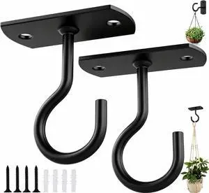 Ceiling Hooks for Hanging Plants 2Pack 2.5in,Wall Plant Hooks Black Ceiling Hooks for Hanging Plants 2Pack 2.5in,Wall Plant Hooks Black