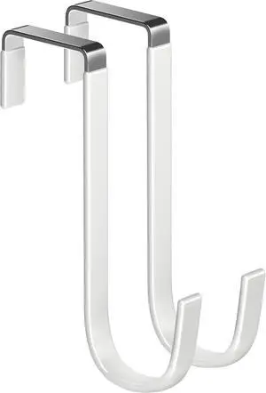 Mars-Rock Single Over Door Steel Hooks 2 Pack Fit 1-3/8" Door 5.5" White Mars-Rock Single Over Door Steel Hooks 2 Pack Fit 1-3/8" Door 5.5" White