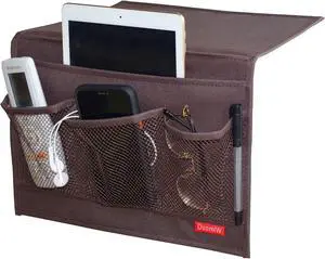 Bedside Caddy, Table Cabinet Storage Organizer, 4 Pockets (Brown) Bedside Caddy, Table Cabinet Storage Organizer, 4 Pockets (Brown)