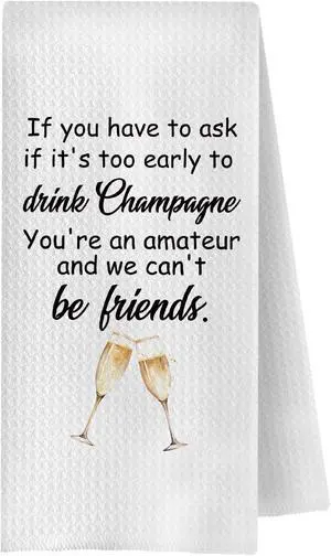 Funny Champagne Kitchen Towels, Gifts for Champagne Lovers Friends Dish Tea Bar Towels for Kitchen Bar Cart Decor, Sparkling Wine Lover Gifts Decorative Hand Towels, 16x24 Inches Funny Champagne Kitchen Towels, Gifts for Champagne Lovers Friends Dish Tea Bar Towels for Kitchen Bar Cart Decor, Sparkling Wine Lover Gifts Decorative Hand Towels, 16x24 Inches