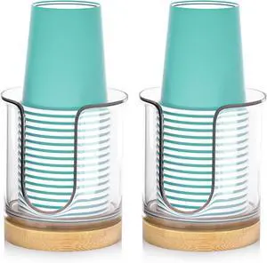 Bathroom Cup Dispenser for Countertops,2 Pack of Bathroom Cup Holders for 3 oz Cups,Small Cup Holder for Mouthwash and Paper Cups (Clear 2 Pack) Bathroom Cup Dispenser for Countertops,2 Pack of Bathroom Cup Holders for 3 oz Cups,Small Cup Holder for Mouthwash and Paper Cups (Clear 2 Pack)