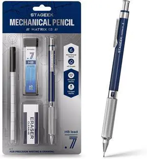 0.7 mm Mechanical Pencil, Metal Art & Drafting Pencil with Eraser and 60 HB Lead Refills, Professional Drawing Pencil for Artists, Students, School, Office, Writing, Sketching, Drafting(Blue) 0.7 mm Mechanical Pencil, Metal Art & Drafting Pencil with Eraser and 60 HB Lead Refills, Professional Drawing Pencil for Artists, Students, School, Office, Writing, Sketching, Drafting(Blue)