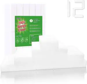 Magic Sponge Eraser, 12 Pack Melamine Sponge, GRS Certified | No Scratch & Super Absorbent, Multi-Functional Magic Cleaning Erasers Sponges in Bulk, for Bathroom Window Kitchen Magic Sponge Eraser, 12 Pack Melamine Sponge, GRS Certified | No Scratch & Super Absorbent, Multi-Functional Magic Cleaning Erasers Sponges in Bulk, for Bathroom Window Kitchen
