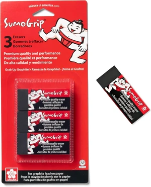 50258 Sumogrip Premium Block Eraser | Microporous Eraser for Effortless Erasing and No Smudges, Erasures Form Into Strands for Easy Cleanup and Tidy Disposal 50258 Sumogrip Premium Block Eraser | Microporous Eraser for Effortless Erasing and No Smudges, Erasures Form Into Strands for Easy Cleanup and Tidy Disposal