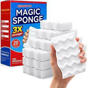 3X Density Magic Sponge Eraser, 20 Pack Melamine Sponge Cleaning Eraser Bulk, White Foam Magic Clean, Household Cleaning Sponges mr for Kitchen, Bathroom, Bathtub, Sink, Shoes & Wall Cleaner 3X Density Magic Sponge Eraser, 20 Pack Melamine Sponge Cleaning Eraser Bulk, White Foam Magic Clean, Household Cleaning Sponges mr for Kitchen, Bathroom, Bathtub, Sink, Shoes & Wall Cleaner