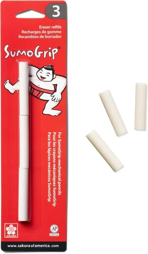 50250 SumoGrip Mechanical Pencil Eraser Refill, 3 / Pack - White | For 0.5 mm, 0.7 mm, and 0.9 mm Mechanical Pencils, Replacement Erasers for Clean and Precise Line Corrections 50250 SumoGrip Mechanical Pencil Eraser Refill, 3 / Pack - White | For 0.5 mm, 0.7 mm, and 0.9 mm Mechanical Pencils, Replacement Erasers for Clean and Precise Line Corrections