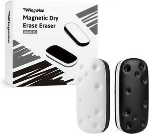 Magnetic Dry Erase Eraser for Glass Whiteboards,White Board Erasers with Strong Magnet, 2-Pack, Black + White, for Office, Classroom, Home (WE201) Magnetic Dry Erase Eraser for Glass Whiteboards,White Board Erasers with Strong Magnet, 2-Pack, Black + White, for Office, Classroom, Home (WE201)
