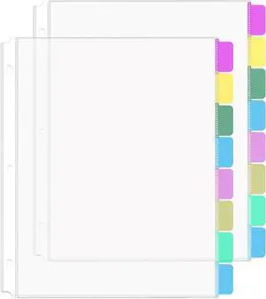 16Pcs/2 Set Clear Sheet Protector for 3 Ring Binder, 8 Tab Plastic Dividers | Letter Size, Dividers, With Pockets and Tabs, Page Protectors 8.5x11 16Pcs/2 Set Clear Sheet Protector for 3 Ring Binder, 8 Tab Plastic Dividers | Letter Size, Dividers, With Pockets and Tabs, Page Protectors 8.5x11