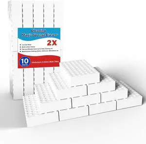 Magic Cleaning Erasers, Kitchen Sponge 10 Pack 2X Density Melamine Sponge Foam Pads, Multi-Functional Car Cleaning Supplies Cleaner for Kitchen, Bathroom, Shower, Window, Wall Cleaner Magic Cleaning Erasers, Kitchen Sponge 10 Pack 2X Density Melamine Sponge Foam Pads, Multi-Functional Car Cleaning Supplies Cleaner for Kitchen, Bathroom, Shower, Window, Wall Cleaner