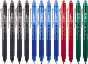 Retractable Erasable Gel Pens Clicker Fine Point 0.7 mm, No Need for White Out, 4 Assorted Color Inks for Completing Sudoku and Crossword Puzzles, 12-pack Retractable Erasable Gel Pens Clicker Fine Point 0.7 mm, No Need for White Out, 4 Assorted Color Inks for Completing Sudoku and Crossword Puzzles, 12-pack