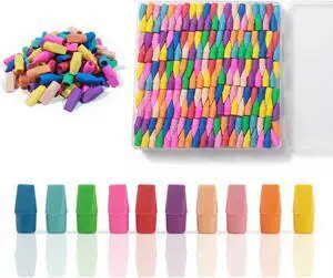 195 Pencil Top Erasers, Latex-Free Chisel Tips, 10 Colors with Storage Box | Soft eraser material fits standard pencils for classrooms, homework, offices and everyday writing corrections 195 Pencil Top Erasers, Latex-Free Chisel Tips, 10 Colors with Storage Box | Soft eraser material fits standard pencils for classrooms, homework, offices and everyday writing corrections