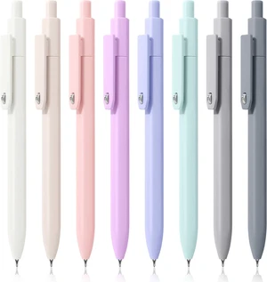 Cute Gel Pens, 8 Pack 0.5mm Fine Point Pens with Fidget Quick Dry | For Women, For Teachers, For Nurses, Smooth Writing, Liquid Ink, For Badge, Black ink, Felt Tip, Medium Point, For Journaling Cute Gel Pens, 8 Pack 0.5mm Fine Point Pens with Fidget Quick Dry | For Women, For Teachers, For Nurses, Smooth Writing, Liquid Ink, For Badge, Black ink, Felt Tip, Medium Point, For Journaling