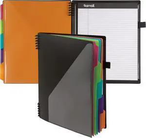 Spiral Folder Organizer - 5 Dividers & 10 Pockets with Notepad Holder, Multi Pocket Color Cordinated Folder Binder with Customizable Tabs, Document Organizer (Left Handed, Fashion) Spiral Folder Organizer - 5 Dividers & 10 Pockets with Notepad Holder, Multi Pocket Color Cordinated Folder Binder with Customizable Tabs, Document Organizer (Left Handed, Fashion)
