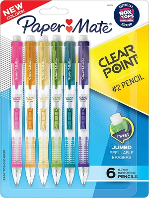 Clearpoint Mechanical Pencils, 0.7mm HB #2 Lead, Assorted Barrel Colors, 6 Count - Office Supplies, Back to School, Journaling Clearpoint Mechanical Pencils, 0.7mm HB #2 Lead, Assorted Barrel Colors, 6 Count - Office Supplies, Back to School, Journaling