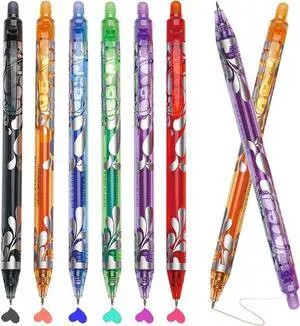 6Pcs Erasable Gel Pens Colored, 0.5mm Retractable Quick Dry Fine Point Pens, Smooth Writing Multicolor Pens for Office 6Pcs Erasable Gel Pens Colored, 0.5mm Retractable Quick Dry Fine Point Pens, Smooth Writing Multicolor Pens for Office