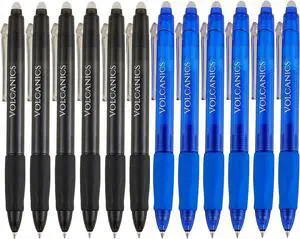 Retractable Clicker Erasable Gel Pens - 0.7mm Ball Point, Heat Erase with Built-in Eraser, 12 Pack Soft Black and Blue Retractable Clicker Erasable Gel Pens - 0.7mm Ball Point, Heat Erase with Built-in Eraser, 12 Pack Soft Black and Blue