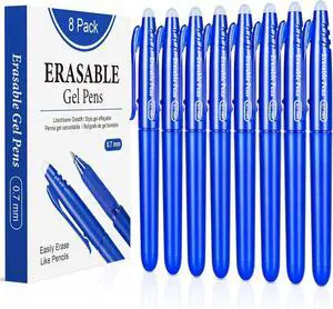 Erasable Gel Pens 0.7mm, Blue Heat Erasable Fine Point Ballpoint Pens, Make Mistakes Disappear, Gel Ink Pens with Eraser for Drawing Writing Planner Journaling Crossword Puzzles School Supplies Erasable Gel Pens 0.7mm, Blue Heat Erasable Fine Point Ballpoint Pens, Make Mistakes Disappear, Gel Ink Pens with Eraser for Drawing Writing Planner Journaling Crossword Puzzles School Supplies