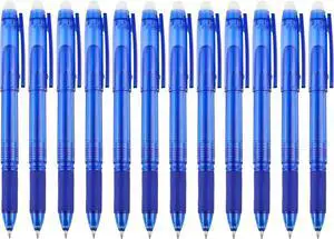 Blue Erasable Gel Pens, 0.7mm Fine Point, 12 Pack | Capped Smooth Pencil-Like Precision Writing Pens For School, Office, Note Taking And Everyday Planning Blue Erasable Gel Pens, 0.7mm Fine Point, 12 Pack | Capped Smooth Pencil-Like Precision Writing Pens For School, Office, Note Taking And Everyday Planning