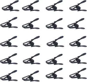 20 Pcs Black Clips, 2 Inch PVC Coating High Elasticity Strength Anti-Rust Steel Chip Bag Clips, Clothes Pins (Black) 20 Pcs Black Clips, 2 Inch PVC Coating High Elasticity Strength Anti-Rust Steel Chip Bag Clips, Clothes Pins (Black)