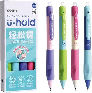 4 Pcs Erasable Gel Ink Pens Cute Retractable Erasable Pens 0.5mm Black Ink Pen Office School Pen Cute Aesthetic Pen Women Girls Pens Boys Men (Style 3-Black Ink) 4 Pcs Erasable Gel Ink Pens Cute Retractable Erasable Pens 0.5mm Black Ink Pen Office School Pen Cute Aesthetic Pen Women Girls Pens Boys Men (Style 3-Black Ink)