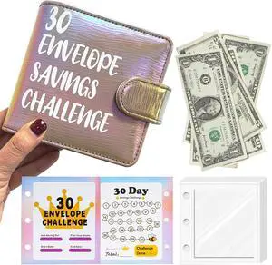Mini Money Challenge Binder, 30 Cash Envelopes & Budget Tracker, PU Leather | Beginner-Friendly, Portable & Durable, Waterproof & Tear-Resistant, Easy to Track Savings, Gift for Budget Lovers, Yellow Mini Money Challenge Binder, 30 Cash Envelopes & Budget Tracker, PU Leather | Beginner-Friendly, Portable & Durable, Waterproof & Tear-Resistant, Easy to Track Savings, Gift for Budget Lovers, Yellow