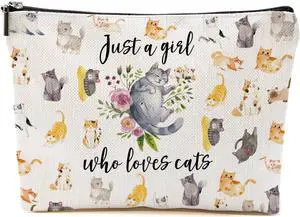 Adorable Cat Makeup Bag for Women, Portable Cosmetic Bag Travel Organizer | Toiletry Accessories, Roomy Makeup Pouch with Zipper, Cat Lover Gifts for Women Girls Adorable Cat Makeup Bag for Women, Portable Cosmetic Bag Travel Organizer | Toiletry Accessories, Roomy Makeup Pouch with Zipper, Cat Lover Gifts for Women Girls