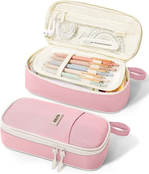 Cute Pencil Case, Aesthetic Pen Pouch, Colored Large Pencil Bag with Zipper, Kawaii Stationery Storage and Organizer, School Supplies for Teen and Adult Girls, Pink Cute Pencil Case, Aesthetic Pen Pouch, Colored Large Pencil Bag with Zipper, Kawaii Stationery Storage and Organizer, School Supplies for Teen and Adult Girls, Pink