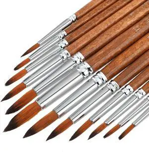 Watercolor Painting Brush Set 12Pcs Round Pointed Tip Artist Paint Brushes Professional Detail Paint Brushes for Watercolor Acrylics Oil Watercolor Painting Brush Set 12Pcs Round Pointed Tip Artist Paint Brushes Professional Detail Paint Brushes for Watercolor Acrylics Oil